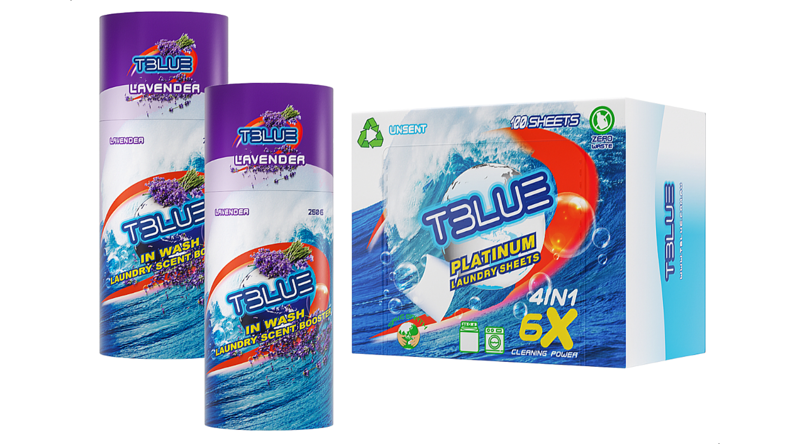 TBLUE Lavender in-Wash Laundry Scent Booster + 100 Sheet Bundle - 250g