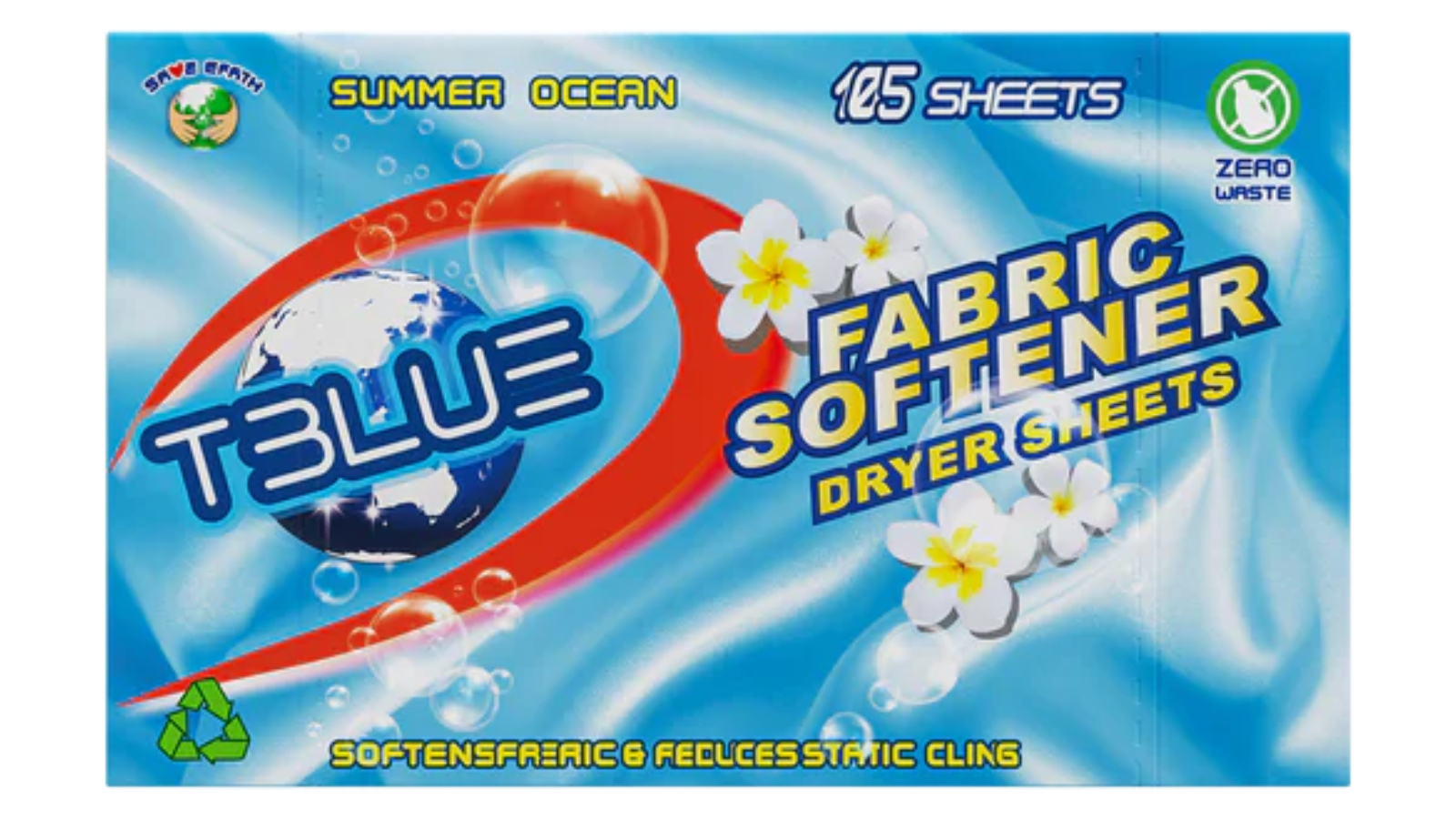 TBLUE 105 Fabric Softener Dryer Sheet Twin Pack - Summer Ocean