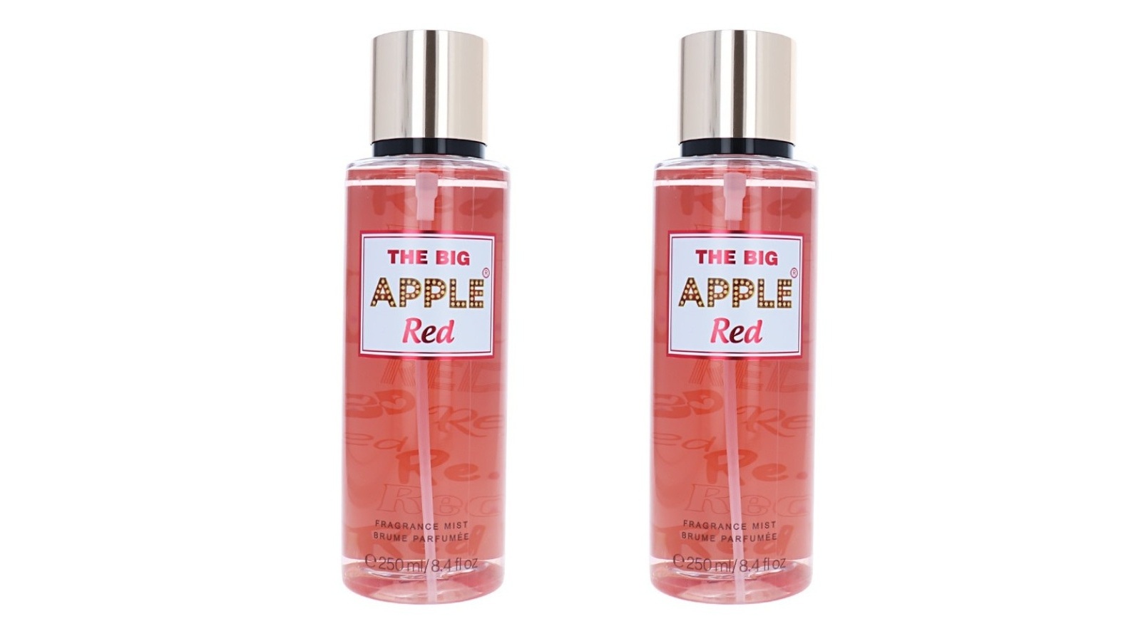 The Big Apple Pack of 2 250ml Womens Fruity Scent Body Spray - Red