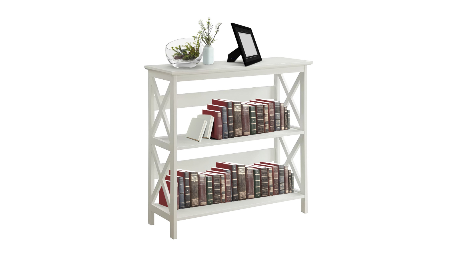 Sarantino 3Tier Lucas Bookshelf White Harvey Norman