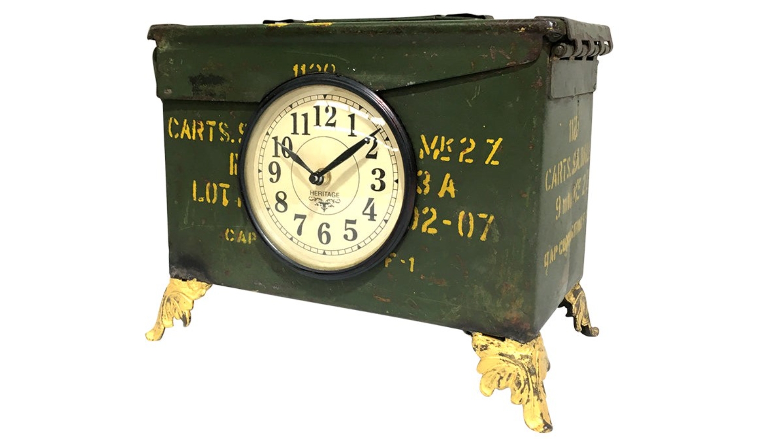 Vintage World Australia Military Ammo Box Table Clock | Harvey Norman