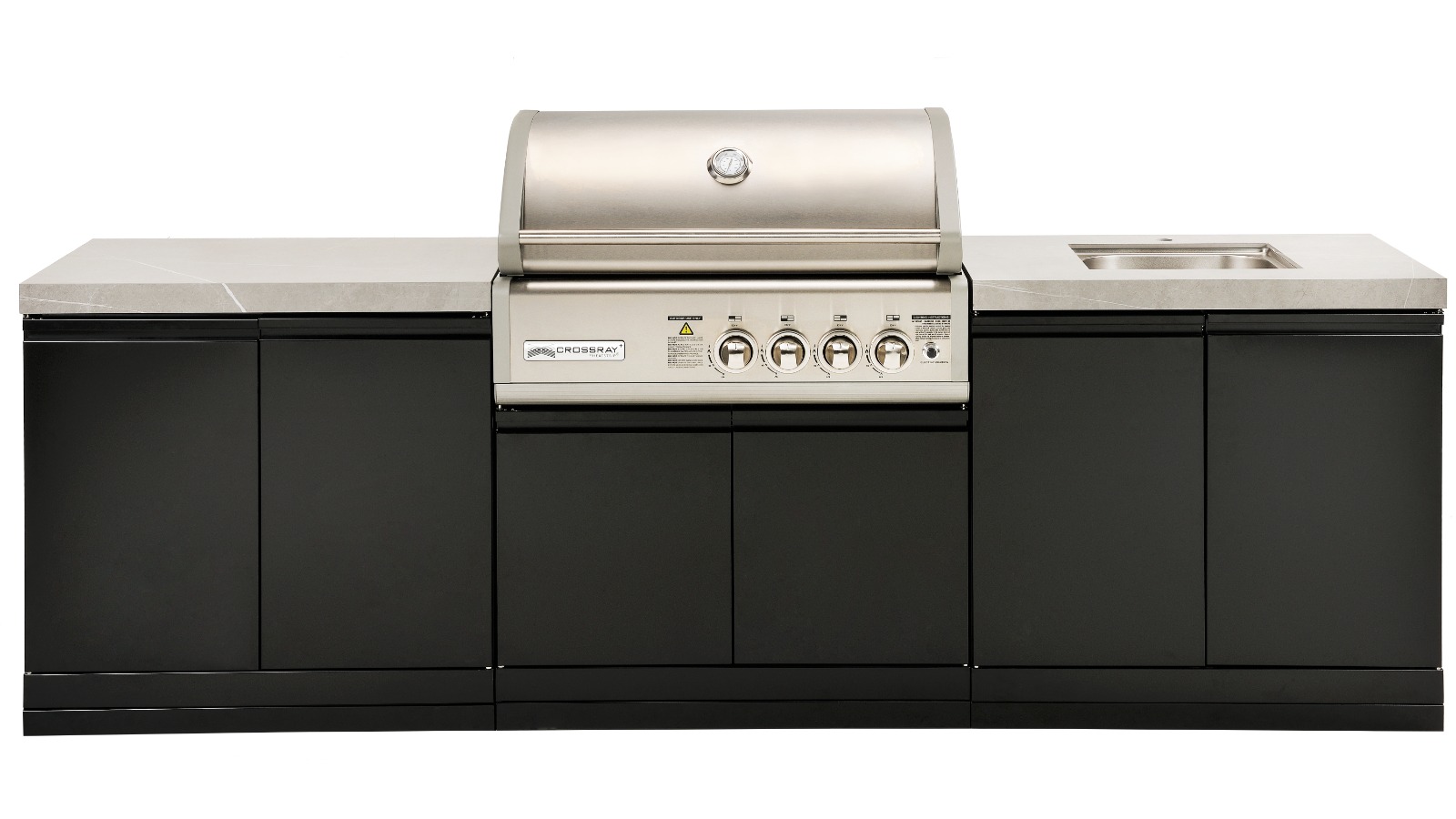 Crossray X-Origin Classic Outdoor Kitchen with Grey Benchtop and Underbench Sink