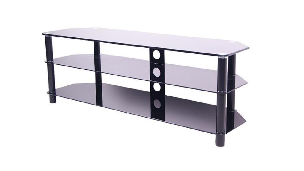 AVS 1500mm Universal Glass TV Stand - Black