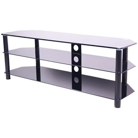 AVS 1500mm Universal Glass TV Stand - Black