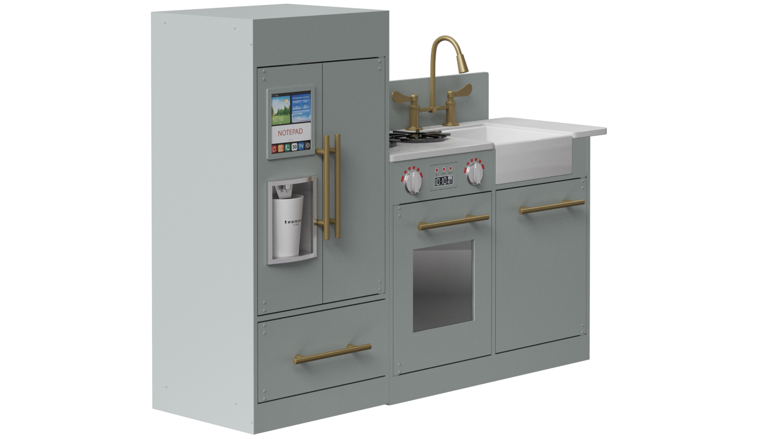 Teamson Kids Little Chef Charlotte Modern Modular Play Kitchen - Gray/Gold
