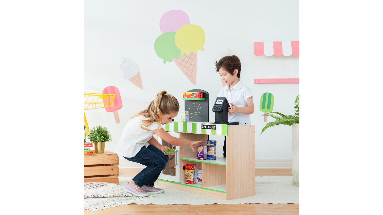 Donut Shop Juego de Juguetes con luz y Sonido, Juego de Roles para niños pequeños, niños y niñas, Regalos de cumpleaños, 34 Piezas