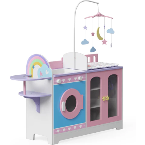 Olivia's Little World 6-in-1 Baby Doll Changing Station - Pink/Purple