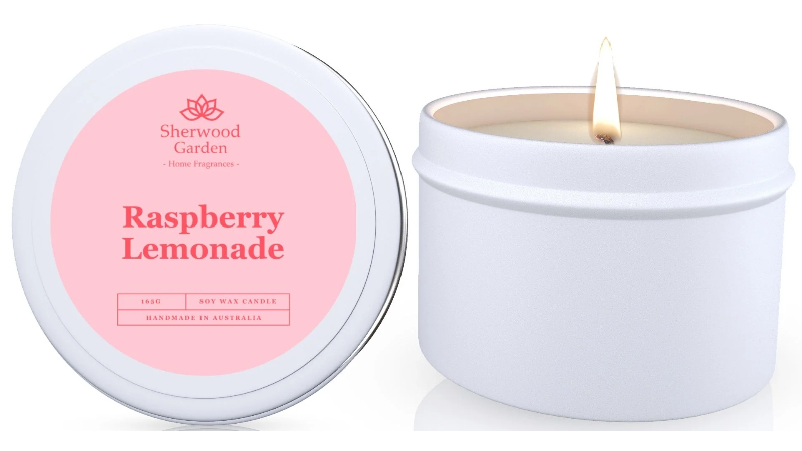 Sherwood Garden Home Fragrances Raspberry Lemonade Soy Candle Tin - 165g