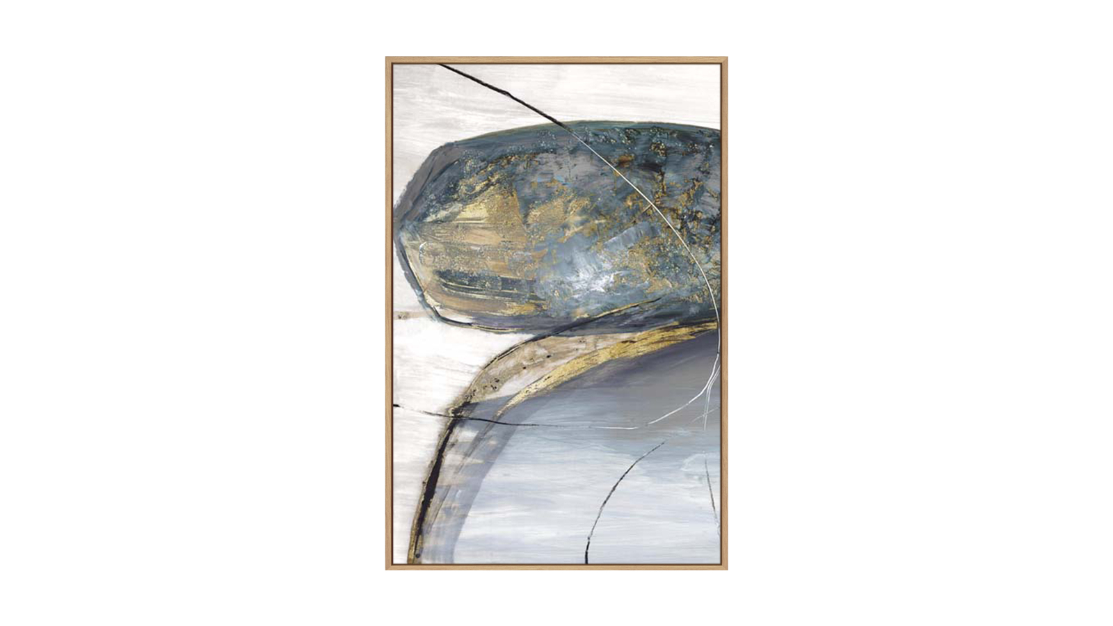 La Grolla Teal Stones I Natural Gallery Wall Art - 67 x 67cm