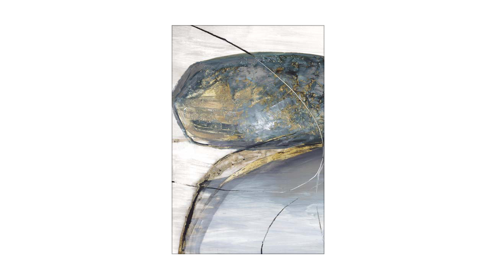 La Grolla Teal Stones I Unframed Canvas Wall Art - 90 x 60cm
