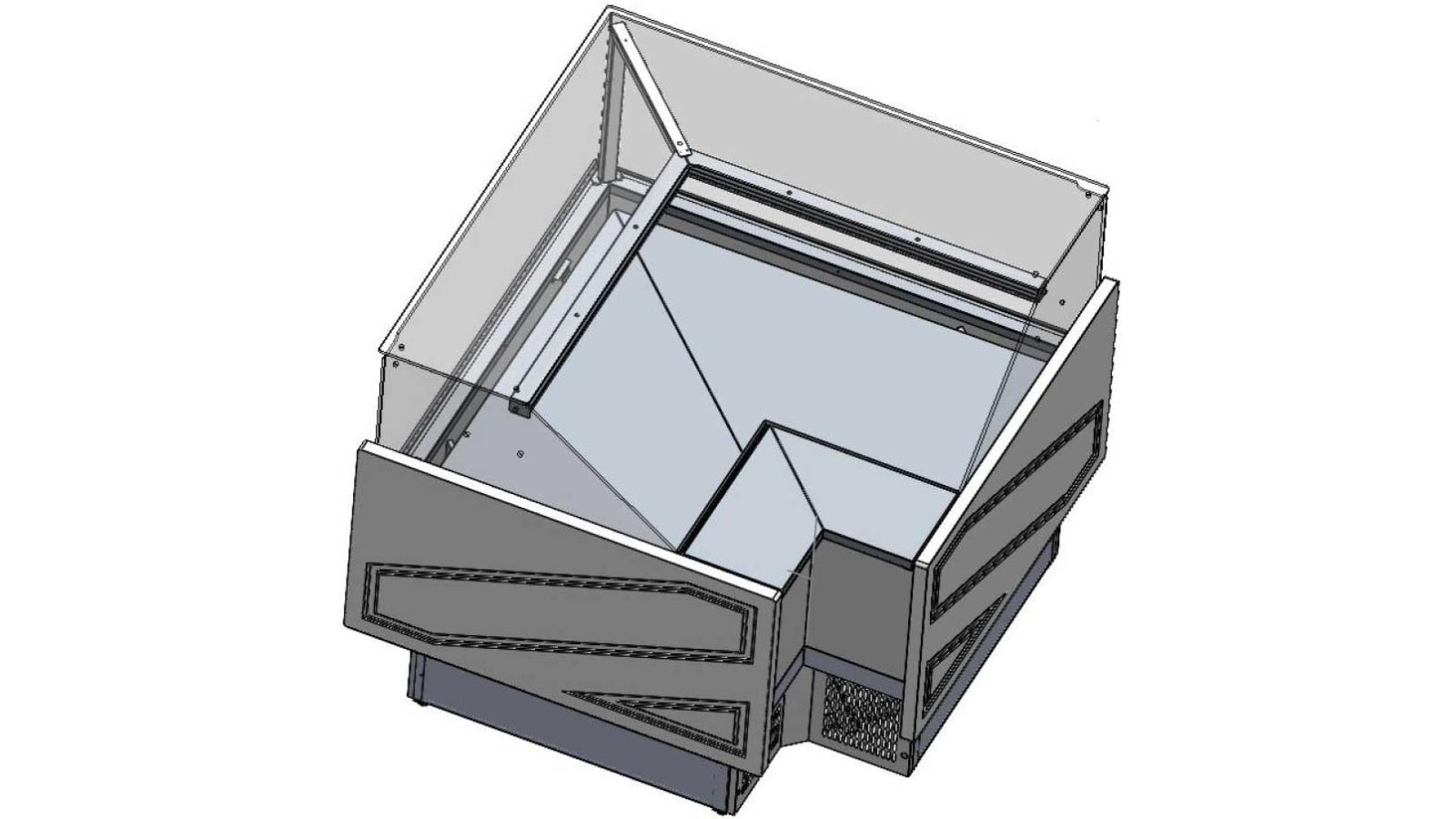 Tecnodom TDMR-E By Fhe Series Mr Corner Deli Display with Storage and Castor