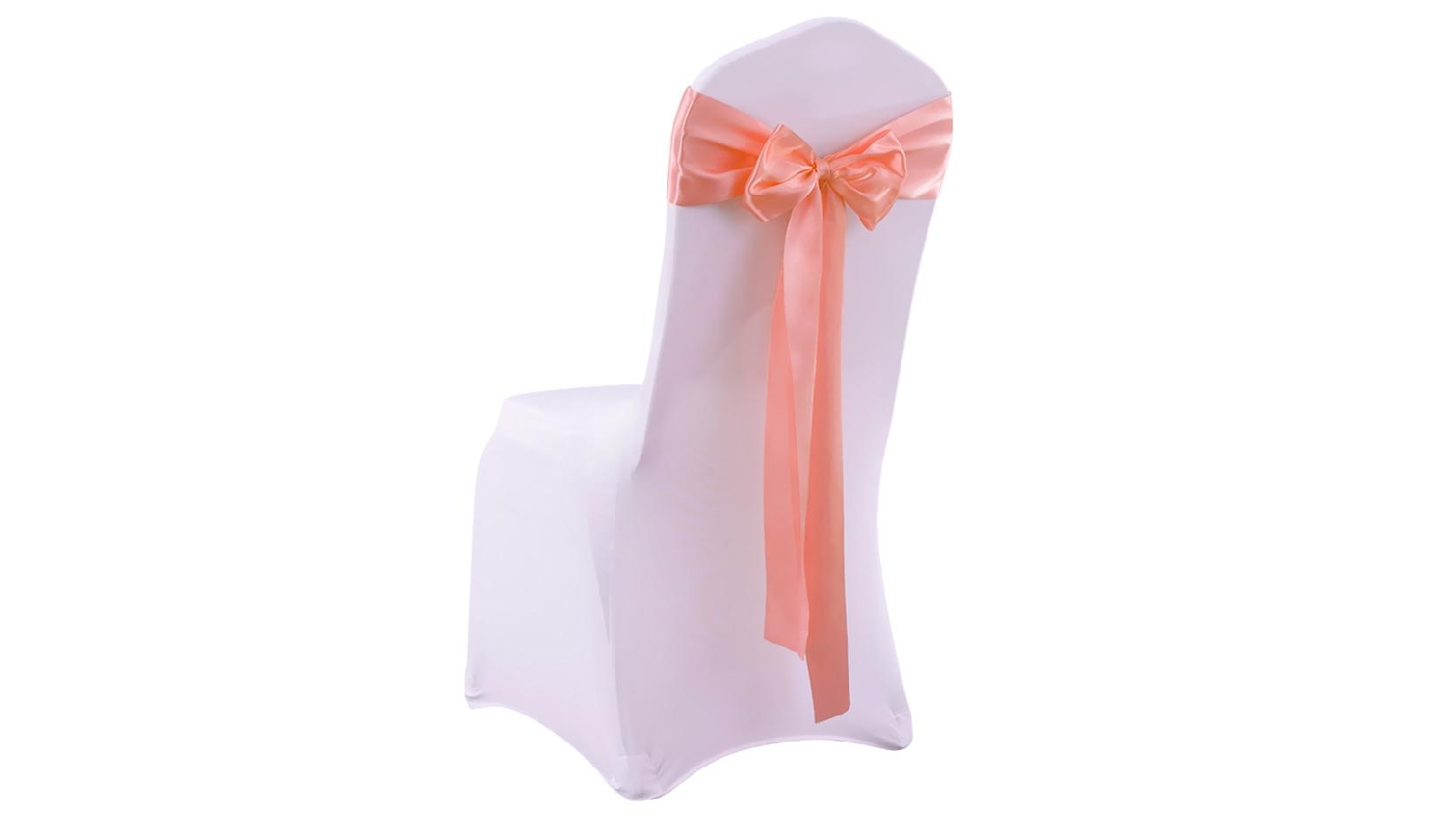 Satin Chair Covers 50x - Bow Only - Coral