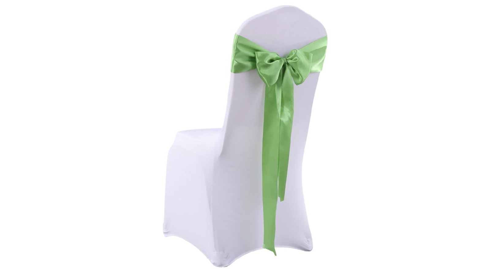Satin Chair Covers 50x - Bow Only - Green