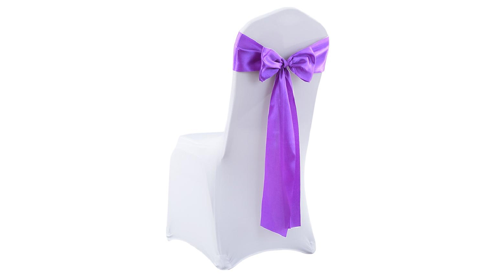 Satin Chair Covers 50x - Bow Only - Lavender
