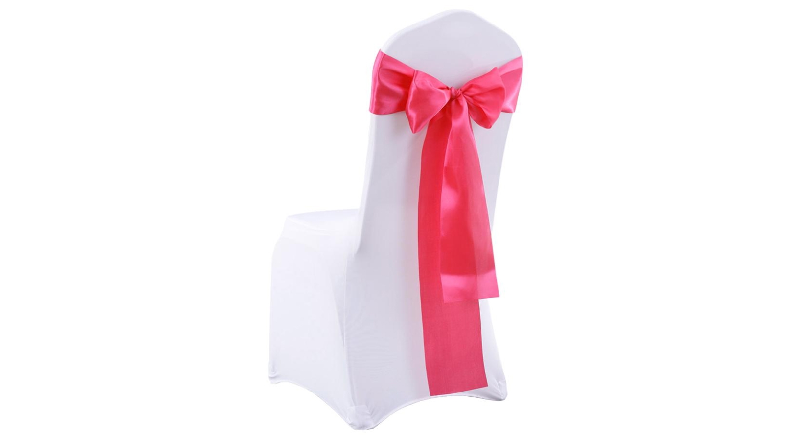 Satin Chair Covers 50x - Bow Only - Great Pink 1
