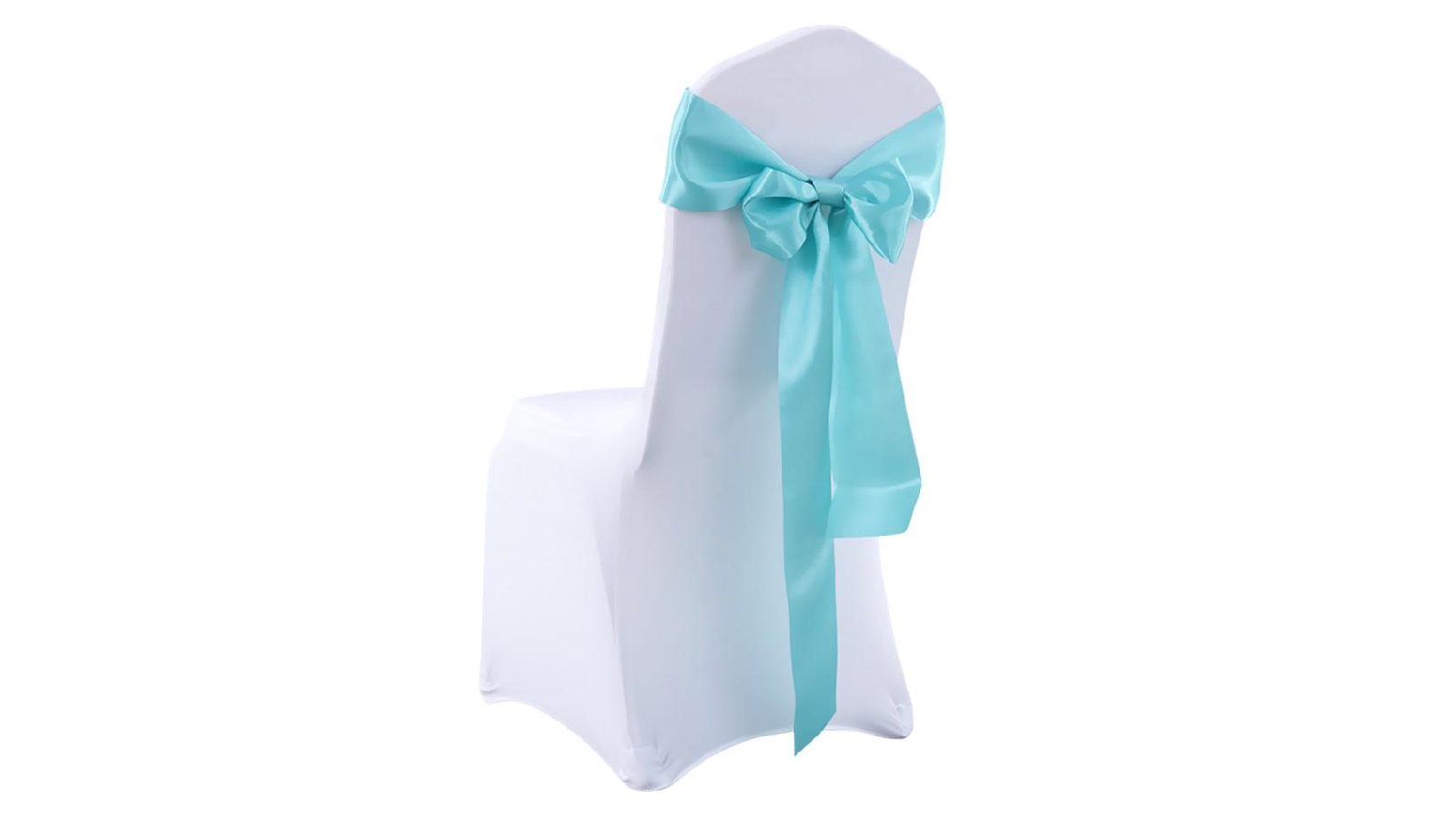 Satin Chair Covers 50x - Bow Only - Great Blue