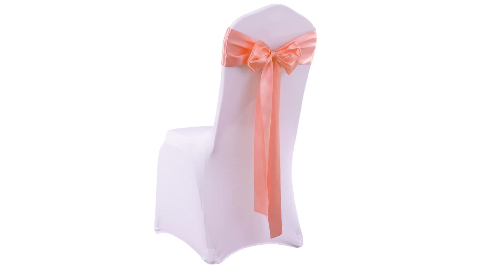 20x Satin Chair Covers - Bow Only - Coral