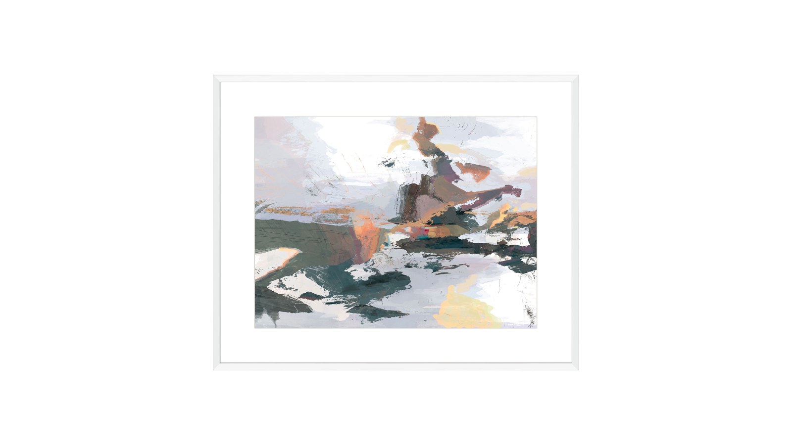 La Grolla Textures I White Frame Wall Art - 84 x 69cm