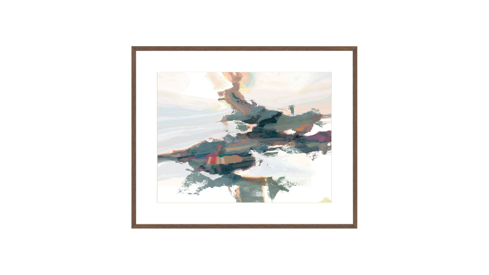 La Grolla Textures II Walnut Frame Wall Art - 64 x 54cm
