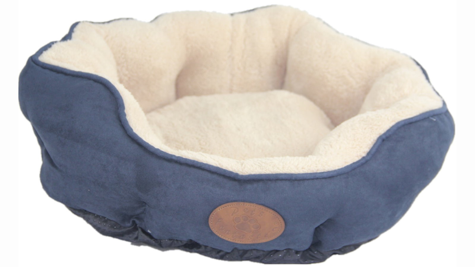 YES4PETS Assorted Colour Washable Fleece Soft Small Pet Bed - Blue/Grey 50 cm x 46 cm x 20 cm