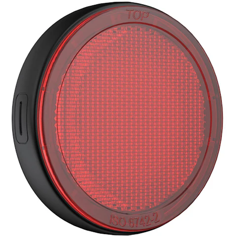 Laser Round Bike Reflector Smart Tag - Red