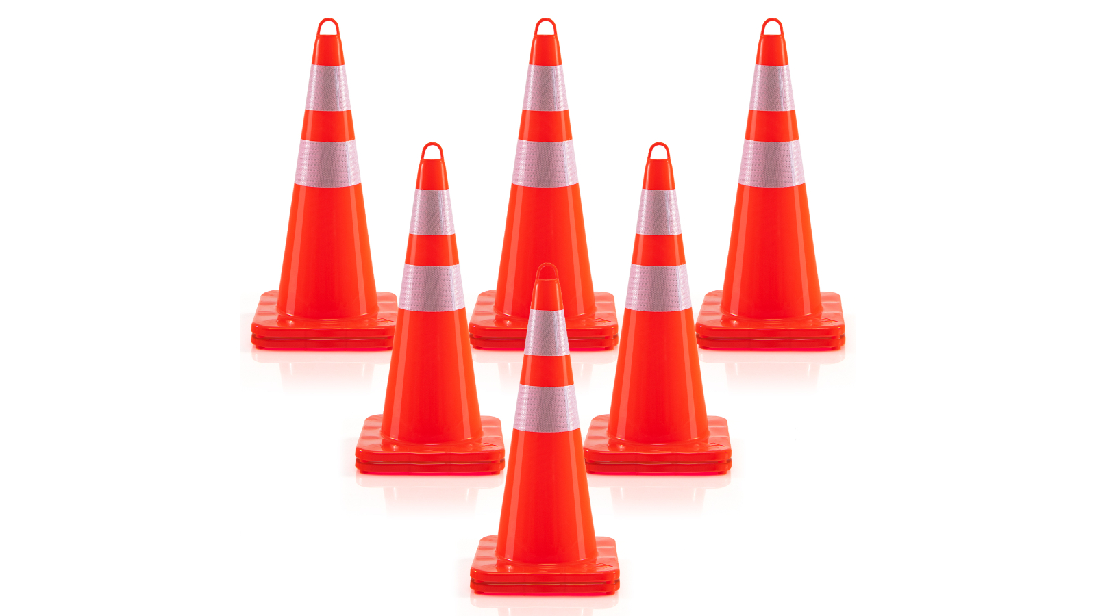 Costway 12 Stackable with Reflective Band Handle Traffic Safety Cone