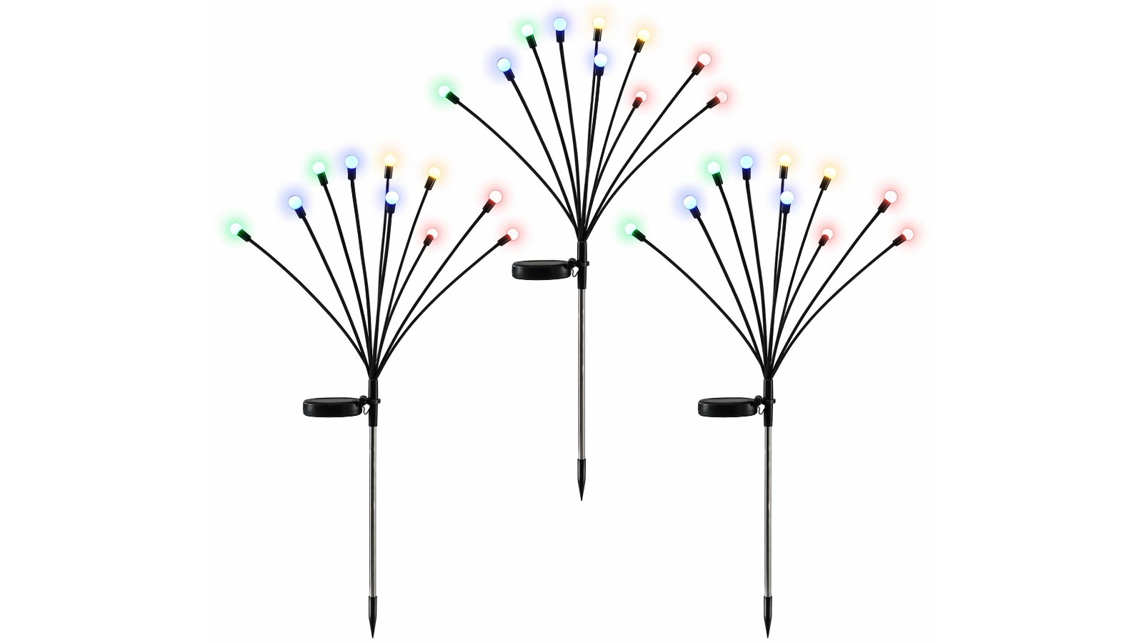 Jingle Jollys Pack of 3 Solar Firefly Christmas Light - Multi-coloured