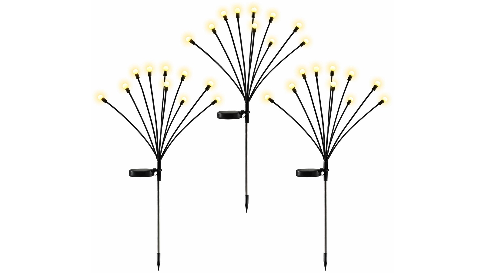 Jingle Jollys Pack of 3 Solar Firefly Christmas Light - Warm White