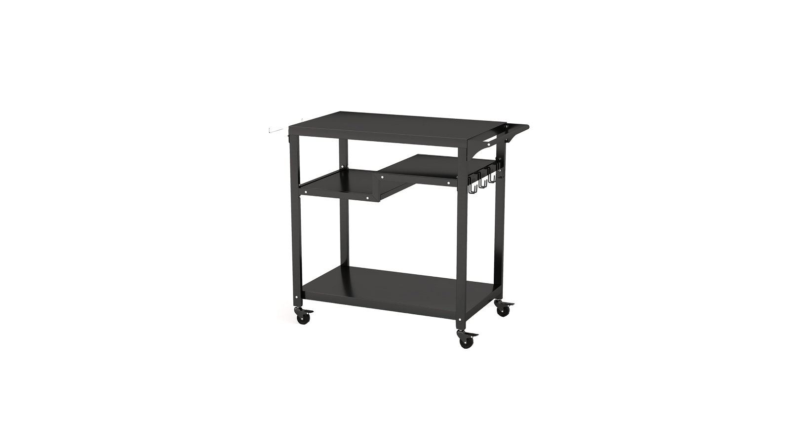Costway 3-Shelf Kitchen Island Trolley with Wheels and Trash Bag Holder