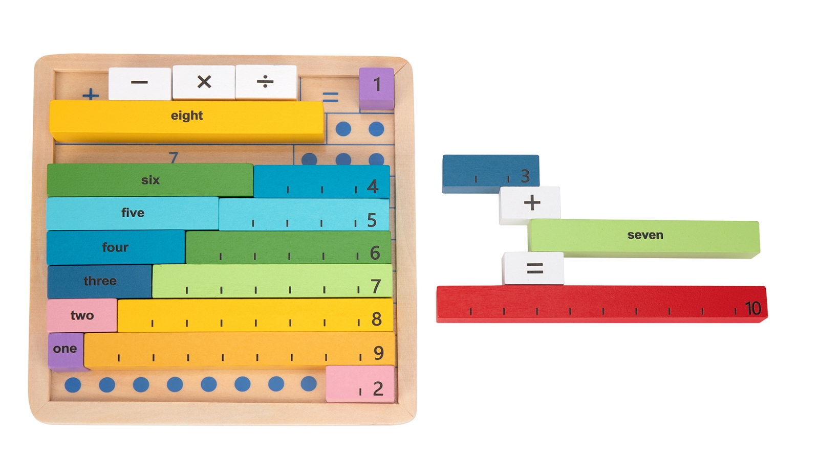 Tooky Toy Maths Learning Rods Counting Game Board