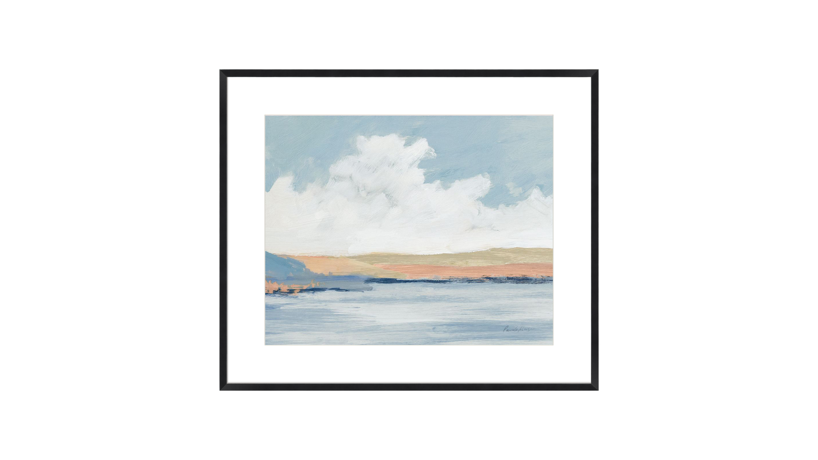 La Grolla The Pastel River Black Frame Wall Art - 74 x 64cm