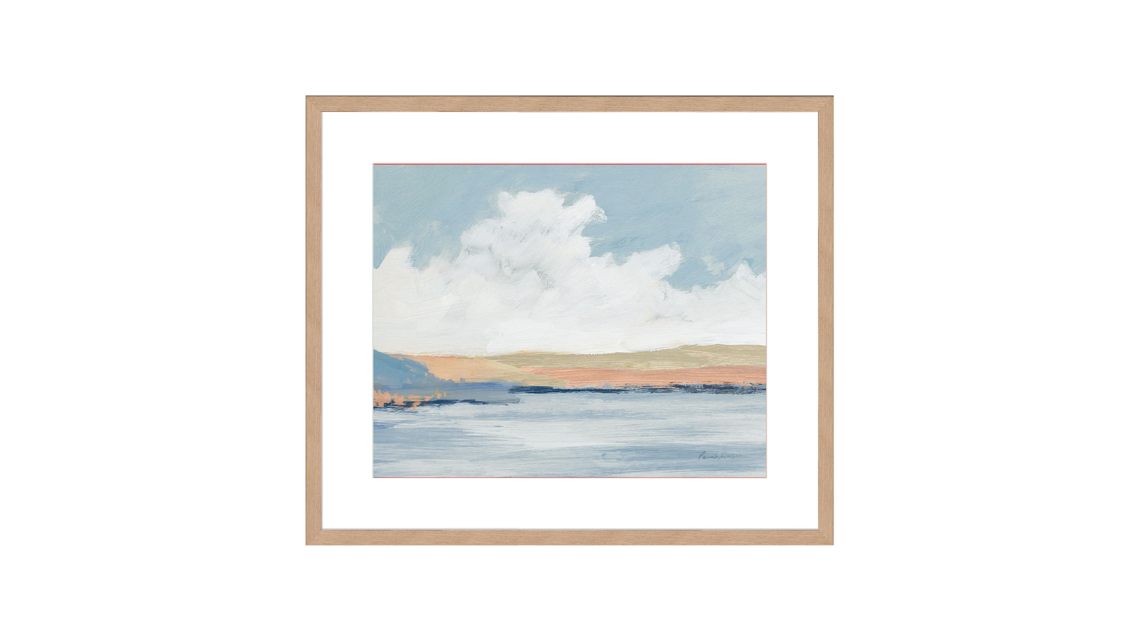 La Grolla The Pastel River Natural Frame Wall Art - 96 x 81cm
