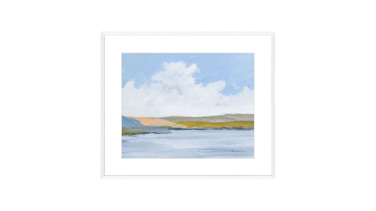 La Grolla The River White Frame Wall Art - 94 x 79cm