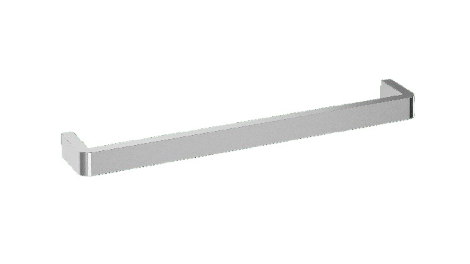 Thermogroup Thermorail Square Single Bar Polished Heated Rail with Curved Corners - Stainless Steel 