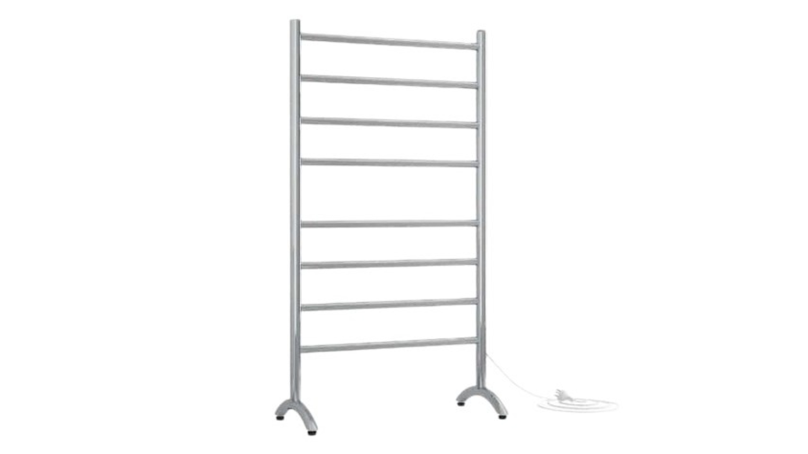 Thermogroup Thermorail Straight Round Free-Standing Polished Heated Towel Rail - Stainless Steel 