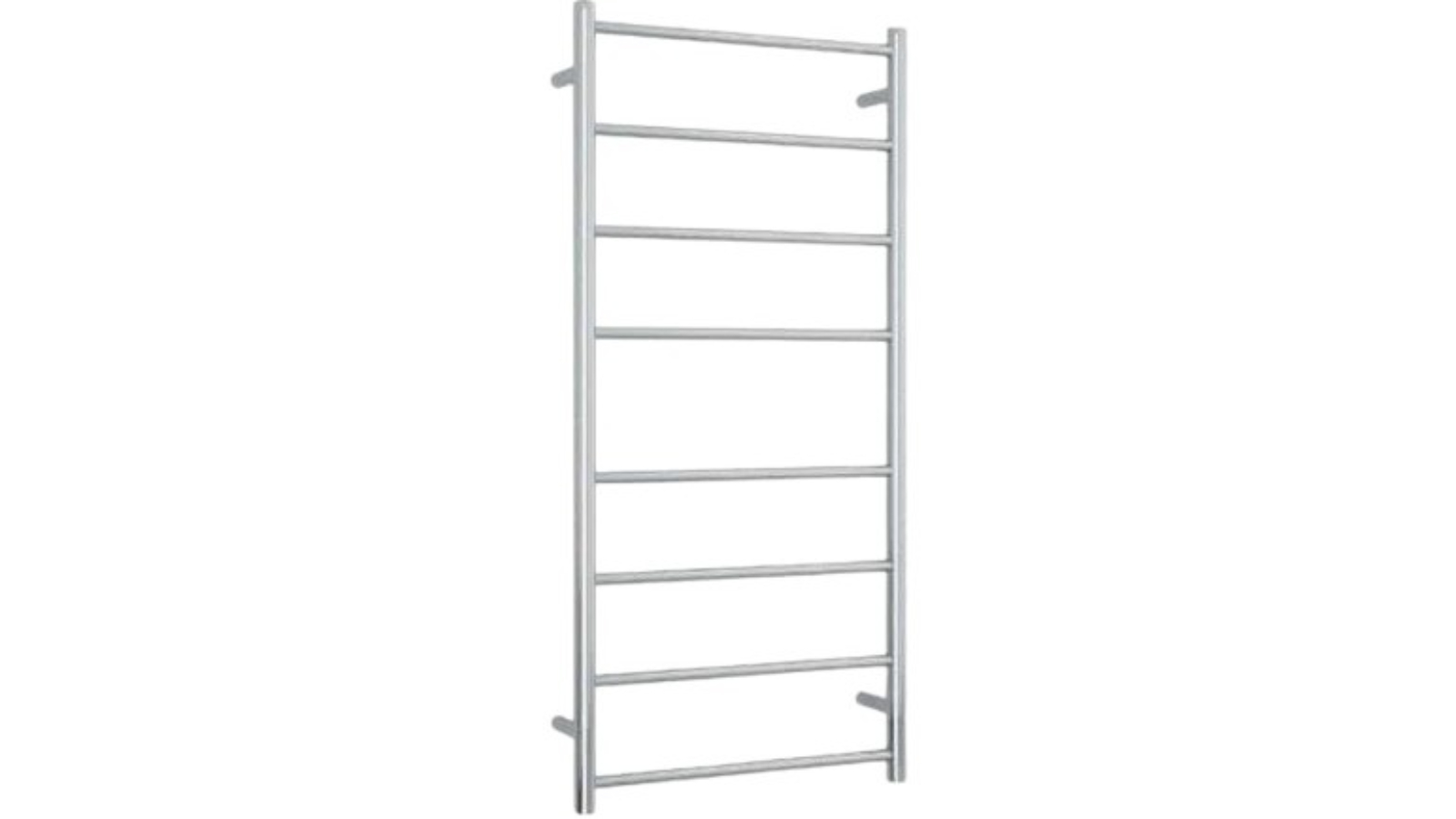 Thermogroup Thermorail Straight Round Polished Ladder 8 Bar Heated Towel Rail - Stainless Steel