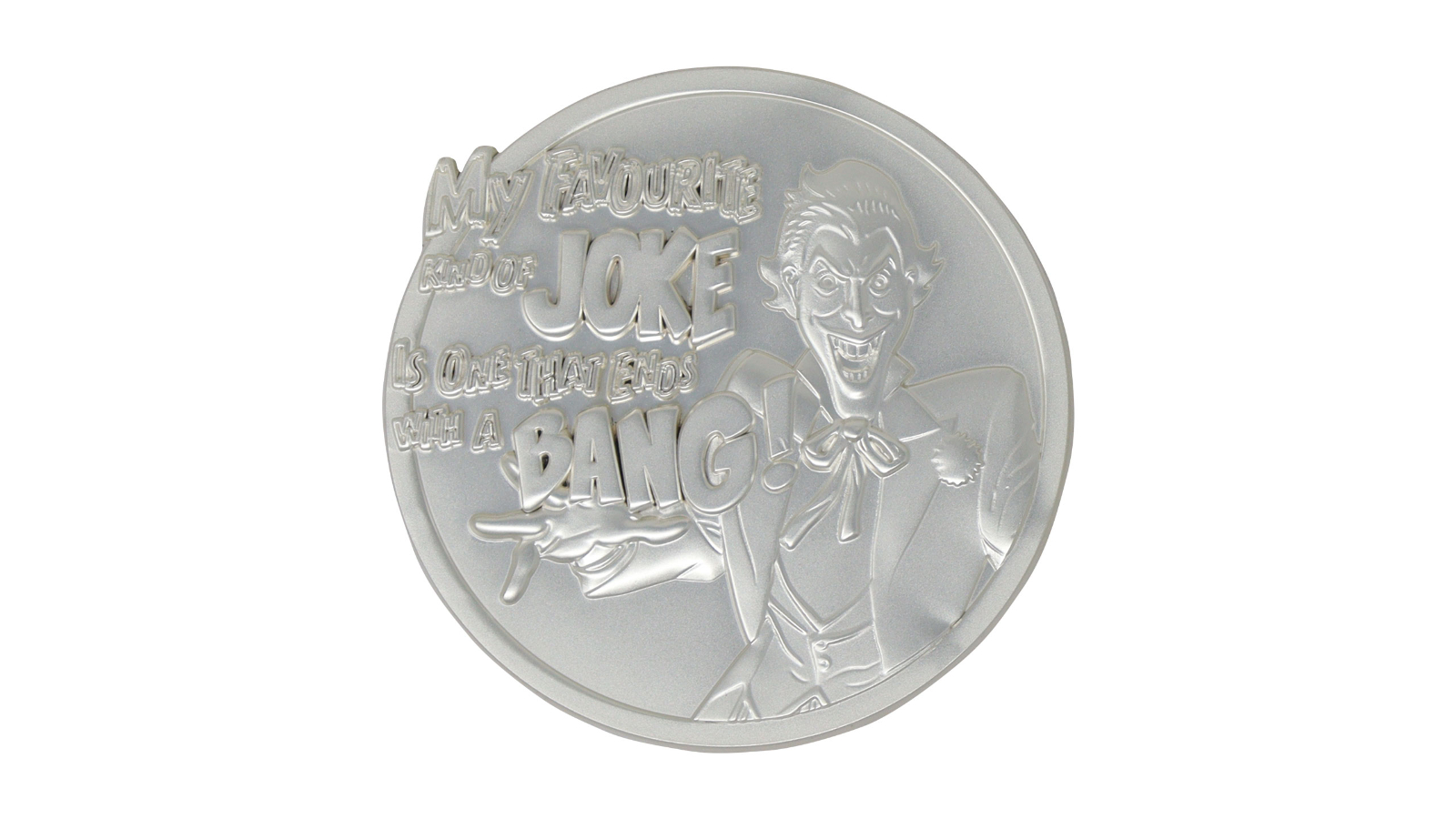 Fanattik DC Comics the Joker Limited Edition 0.999 Silver Plated Medallion