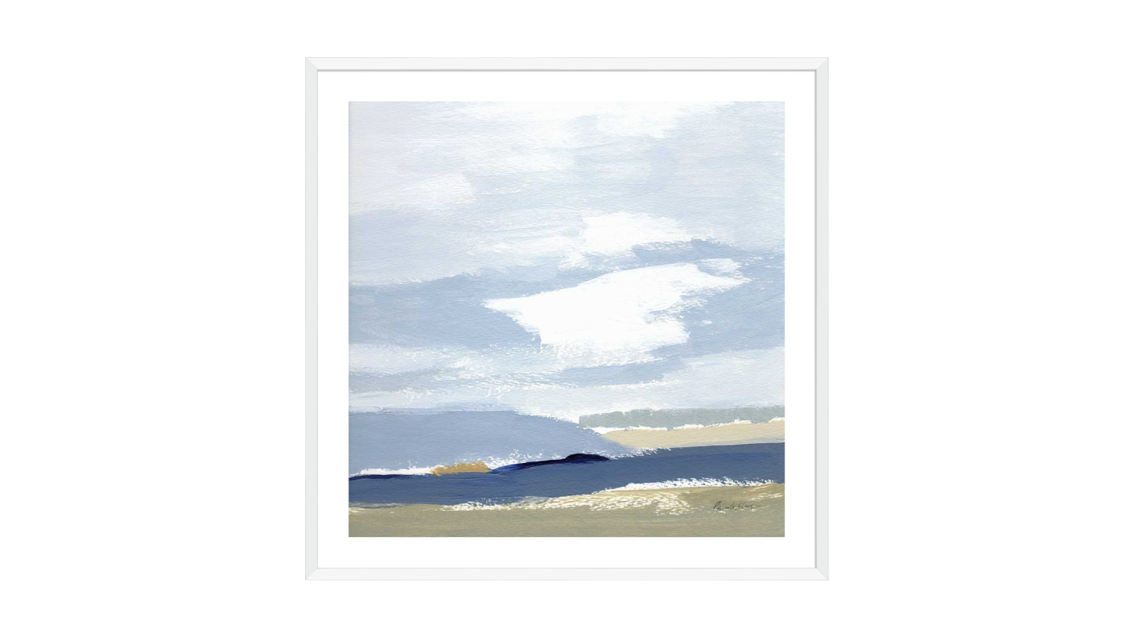 La Grolla This Land I White Frame Wall Art - 94 x 94cm