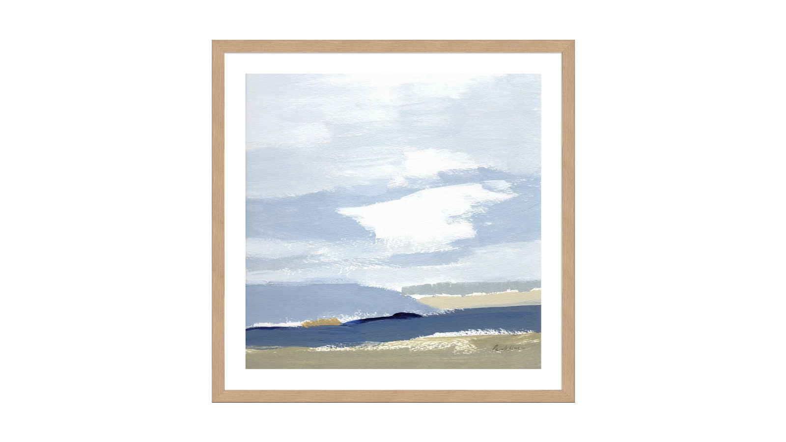 La Grolla This Land I Natural Frame Wall Art - 96 x 96cm