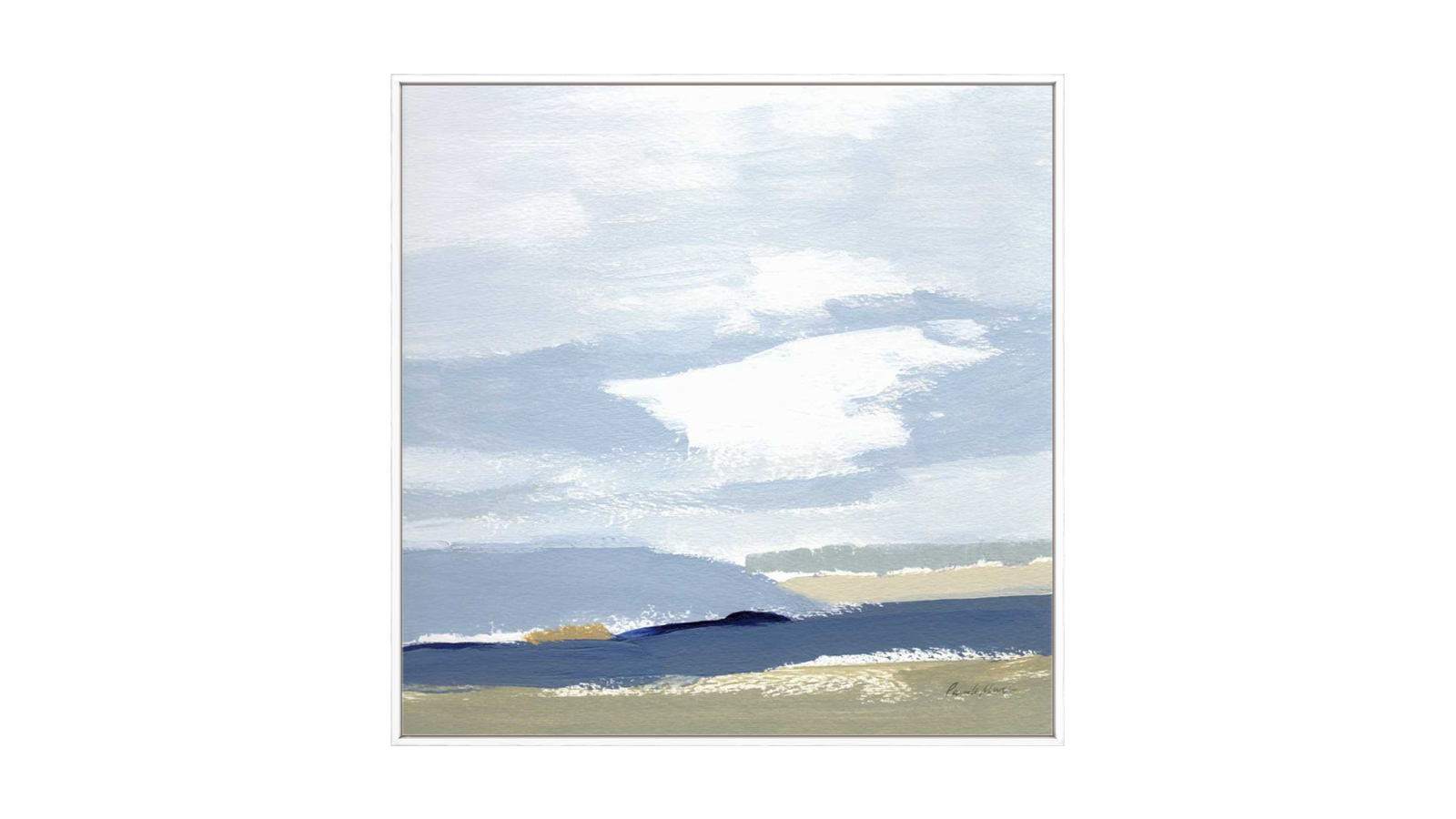La Grolla This Land I White Gallery Wall Art - 87 x 87cm