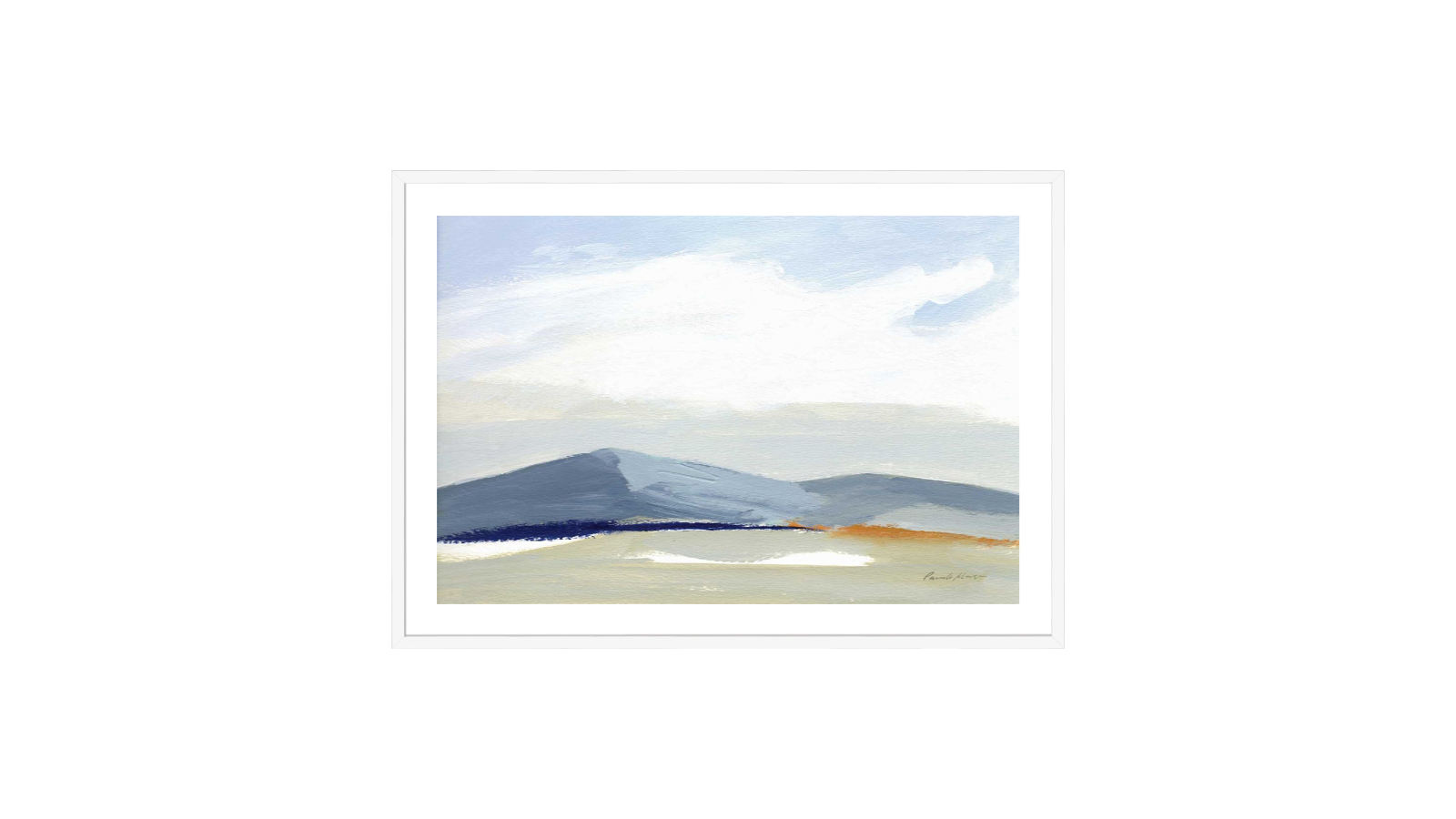 La Grolla This Land II White Frame Wall Art - 74 x 54cm