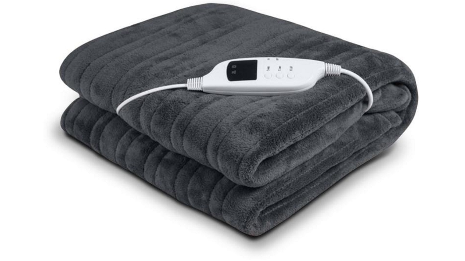 Laura Hill Heated Electric Blanket Throw Rug Grey Harvey Norman