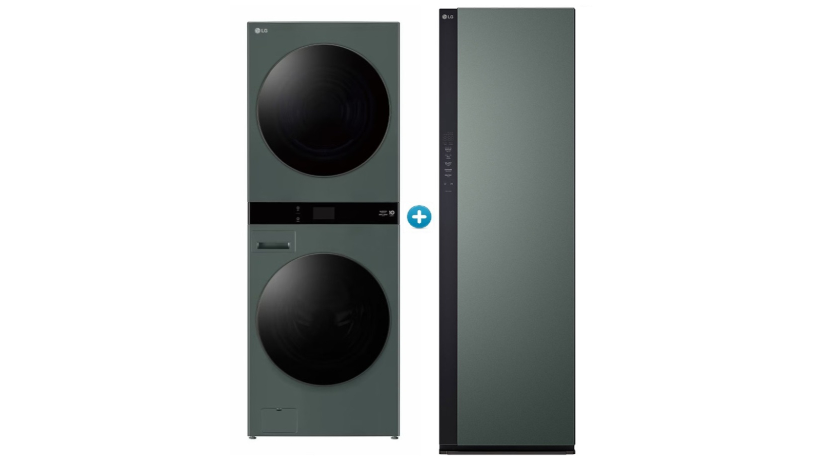 LG 19kg/10kg 2026 WashTower Stacked Washer Dryer plus Styler 5 Garment Mirror with True Steam Package