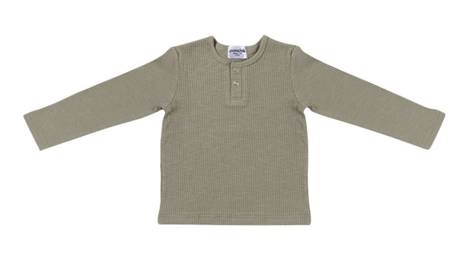 Ponchik Thyme Cotton Rib Henley T-Shirt - 0-3 months