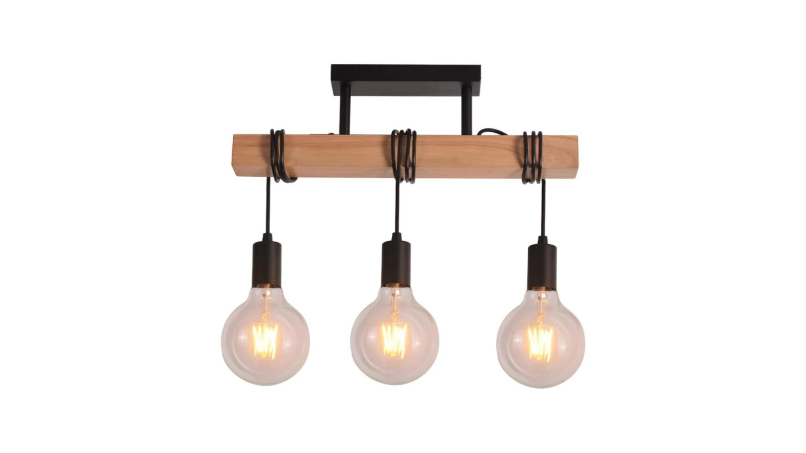 Luminea Tibery 3 Lights Modern Elegant Ceiling Light - Black/Natural