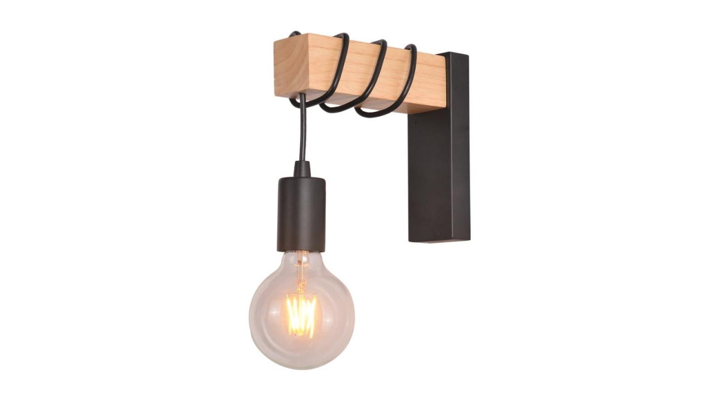Luminea Tibery Modern Elegant Wall Light Lamp - Black/Natural