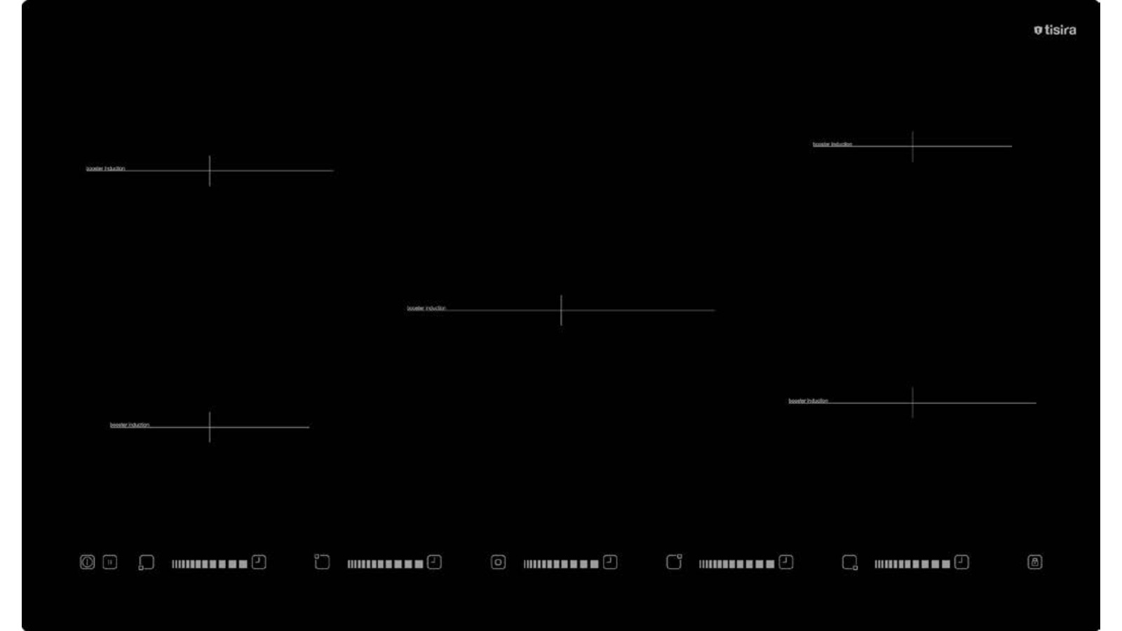 Tisira 90cm 5-Zone Frameless Induction Cooktop