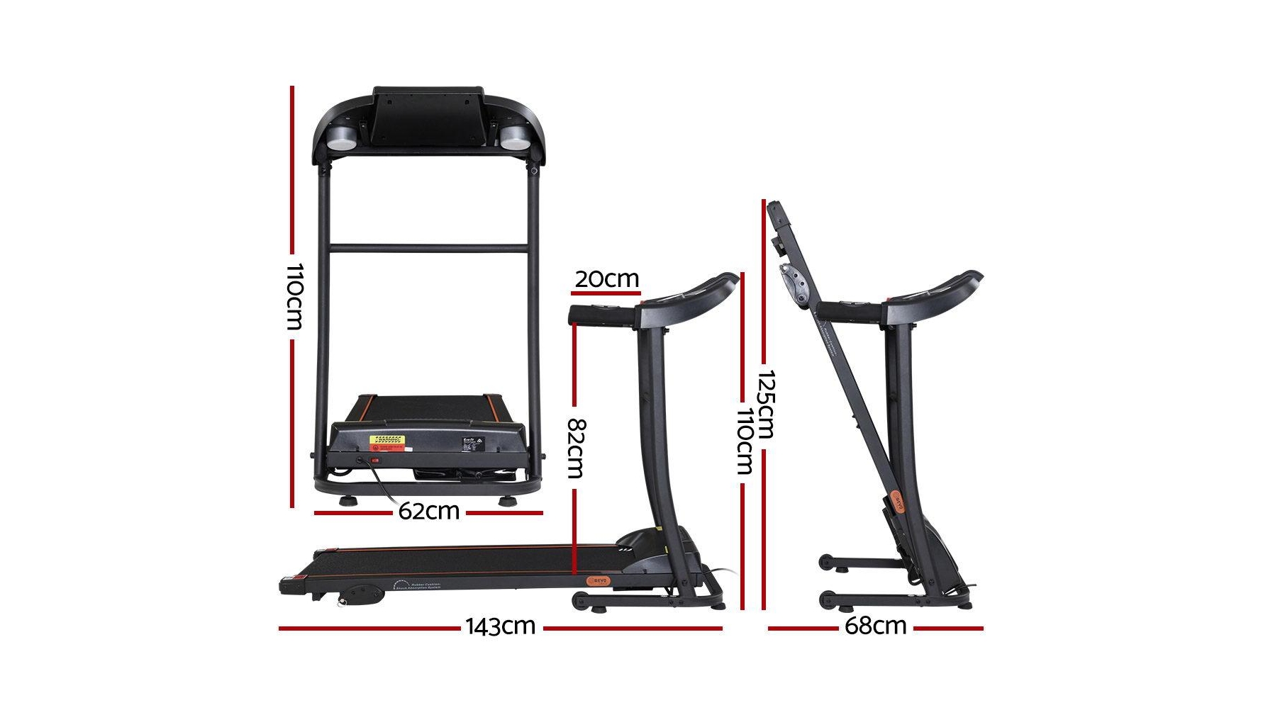 Everfit Electric Treadmill TITAN40W500 Black Harvey Norman