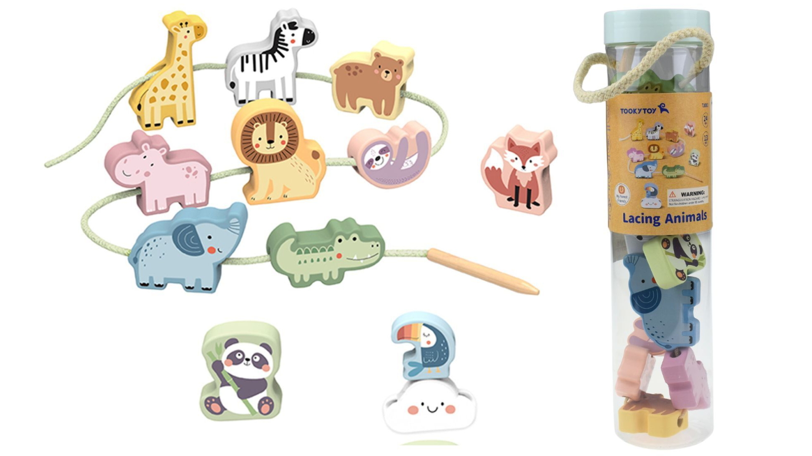 Tooky Toy My Forest Friends Lacing Wild Animals Blocks