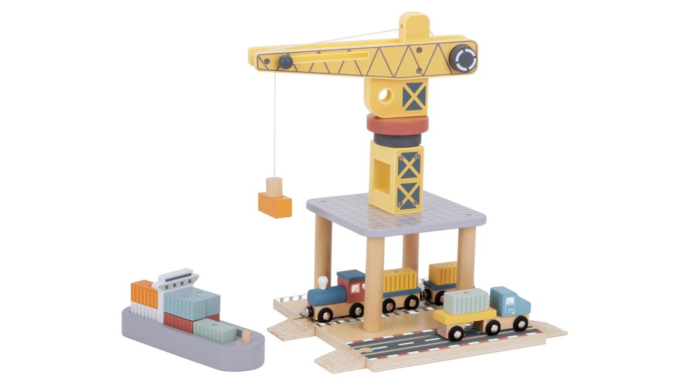 Tooky Toy Port Crane Cargo Set